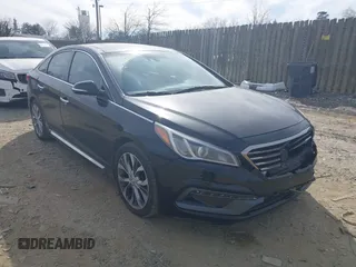 2015 Hyundai Sonata Sport with VIN 5NPE34AB3FH125364, listed as a IAAI auction lot 41444926 with 163,271 mi miles and . Bid and sale history available at carsss.com. Image 1.