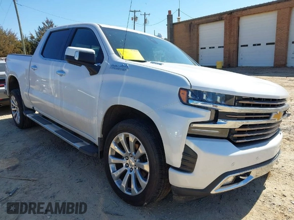 2021 Chevrolet Silverado 1500 High Country with VIN 3GCUYHET2MG281182, listed as a IAAI auction lot 41629483 with 114,663 mi miles. Bid and sale history available at carsss.com. Image 1.