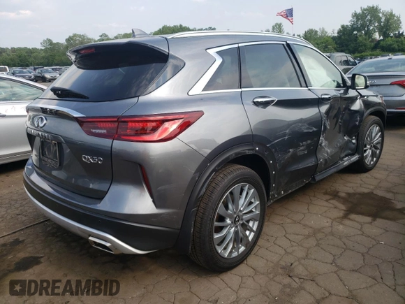 2024 Infiniti QX50 Luxe с VIN 3PCAJ5BB6RF106190, выставлен на аукционе Copart как лот 60608185 с пробегом 9 480 миль миль и Списание • Salvage title. История ставок и продаж доступна на DreamBid. Изображение 3.
