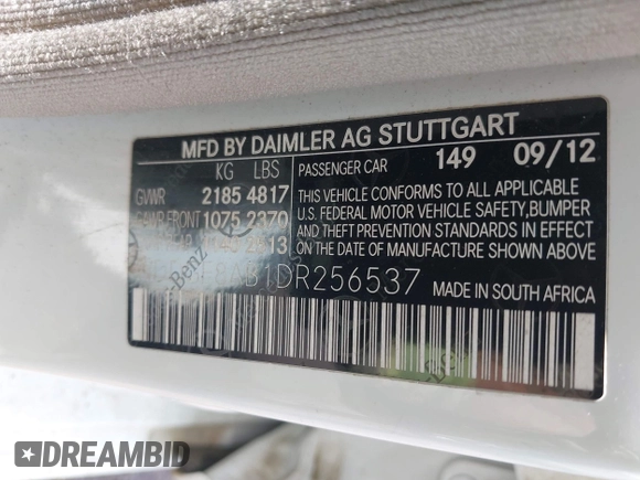 2013 Mercedes-Benz C 300 Sport z VIN WDDGF8AB1DR256537, wystawiony jako IAAI lot #42356297 z przebiegiem 111 496 mil mil oraz . Historia ofert i sprzedaży dostępna na DreamBid. Obrazek 9.