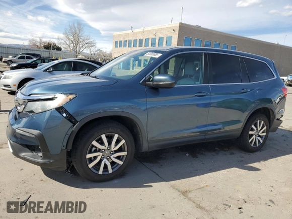 2021 Honda Pilot EX-L z VIN 5FNYF6H57MB046632, wystawiony jako Copart lot #50088865 z przebiegiem 80 326 mil mil oraz Szkoda całkowita • Salvage title. Historia ofert i sprzedaży dostępna na DreamBid. Obrazek 1.