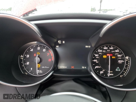 2022 Alfa Romeo Giulia Quadrifoglio with VIN ZARFAMEV2N7660872, listed as a Copart auction lot 56855623 with 14,720 mi miles and . Bid and sale history available at DreamBid. Image 9.