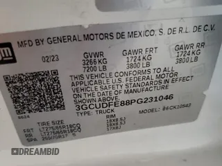 2023 Chevrolet Silverado 1500 LT Trail Boss with VIN 3GCUDFE88PG231046, listed as a Copart auction lot 87631285 with 50,893 mi miles and Salvage Title. Bid and sale history available at DreamBid. Image 14.