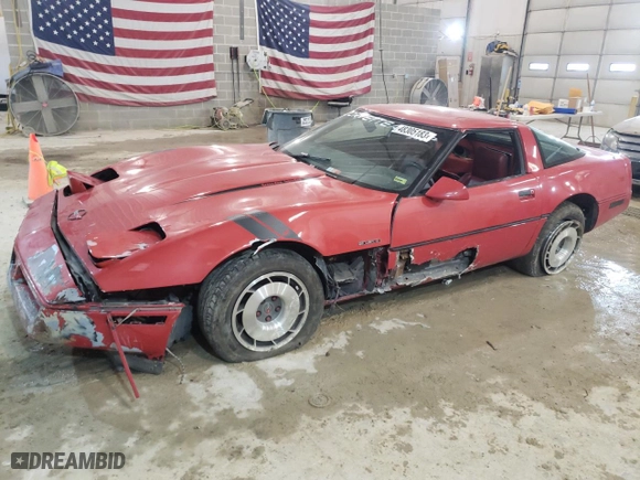 1984 Chevrolet Corvette with VIN 1G1AY0787E5105016, listed as a Copart auction lot 82382653 with 179,379 mi miles and Salvage Title. Bid and sale history available at carsss.com. Image 1.