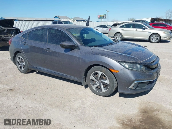 2019 Honda Civic Sedan LX with VIN 19XFC2F64KE005270, listed as a IAAI auction lot 41852238 with 106,604 mi miles. Bid and sale history available at carsss.com. Image 1.