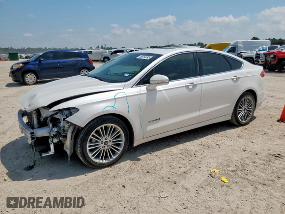 2014 Ford Fusion SE Hybrid with VIN 3FA6P0LU1ER110489, listed as a Copart auction lot 58364095 with 112,605 mi miles and Salvage title. Bid and sale history available at DreamBid. Image 1.