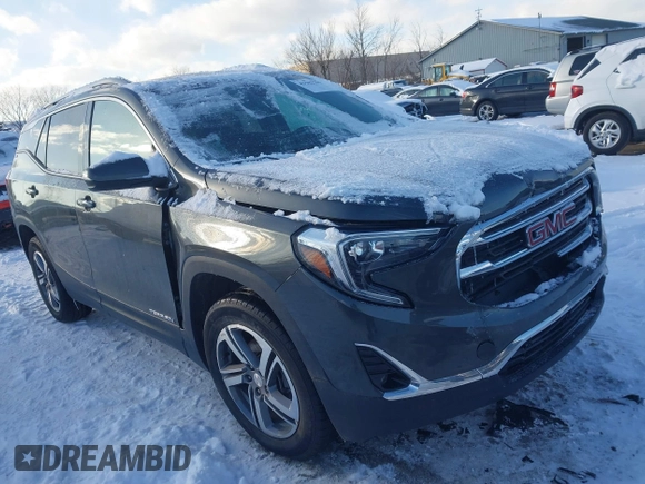 2021 GMC Terrain SLT with VIN 3GKALVEV8ML374592, listed as a IAAI auction lot 41582701 with 49,038 mi miles and . Bid and sale history available at carsss.com. Image 1.