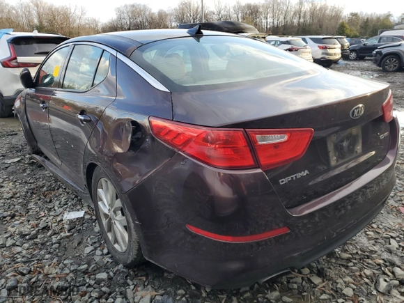 2014 Kia Optima EX with VIN 5XXGN4A70EG332268, listed as a Copart auction lot 86608734 with 153,488 mi miles and Salvage Title. Bid and sale history available at carsss.com. Image 2.