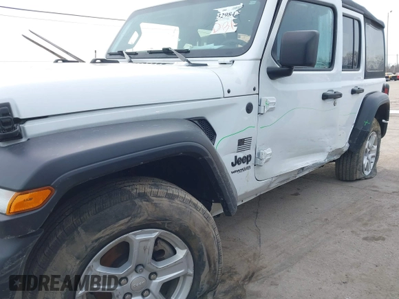 2022 Jeep Wrangler Unlimited Sport with VIN 1C4HJXDG9NW195083, listed as a IAAI auction lot 41515229 with 44,445 mi miles and . Bid and sale history available at DreamBid. Image 6.
