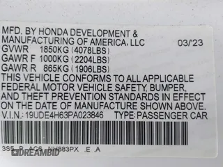 2023 Acura Integra Technology with VIN 19UDE4H63PA023846, listed as a IAAI auction lot 42195077 with 57,873 mi miles and . Bid and sale history available at DreamBid. Image 9.