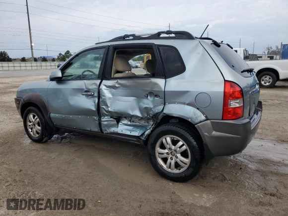 2008 Hyundai Tucson SE with VIN KM8JN12D08U863389, listed as a Copart auction lot 76446864 with 124,654 mi miles and Salvage Title. Bid and sale history available at carsss.com. Image 2.
