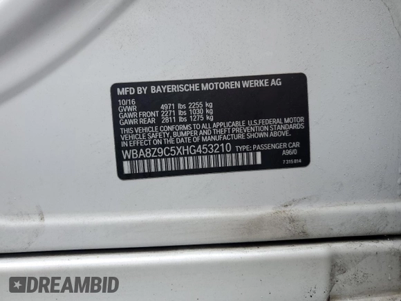 2017 BMW 3 Series 330i xDrive with VIN WBA8Z9C5XHG453210, listed as a Copart auction lot 51325215 with 149,160 mi miles and Salvage Title. Bid and sale history available at carsss.com. Image 12.