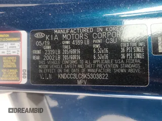 2019 Kia Niro EX with VIN KNDCC3LC8K5303822, listed as a Copart auction lot 50344715 with 25,574 mi miles and Salvage Title. Bid and sale history available at carsss.com. Image 13.