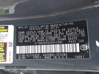 2025 Toyota Camry LE z VIN 4T1DAACK5SU543384, wystawiony jako IAAI lot #41522073 z przebiegiem 27 308 mil mil oraz . Historia ofert i sprzedaży dostępna na DreamBid. Obrazek 9.