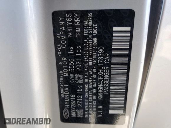 2017 Genesis G80 Ultimate with VIN KMHGN4JFXHU173390, listed as a Copart auction lot 80907504 with 112,660 mi miles and Salvage Title. Bid and sale history available at DreamBid. Image 12.