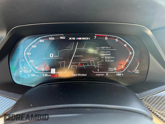 2021 BMW X5 M50i with VIN 5UXJU4C00M9H36466, listed as a Copart auction lot 77444344 with 100,119 mi miles and Clean Title. Bid and sale history available at carsss.com. Image 8.