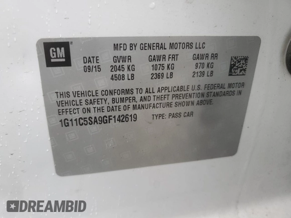 2016 Chevrolet Malibu Limited LT with VIN 1G11C5SA9GF142619, listed as a Copart auction lot 79125644 with 109,156 mi miles and Salvage Title. Bid and sale history available at carsss.com. Image 13.
