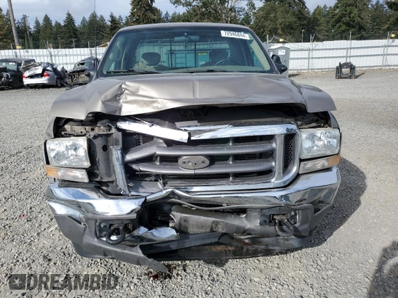 2002 Ford F-250 XL with VIN 1FTNX20F82ED46224, listed as a Copart auction lot 72946844 with 63,954 mi miles and Salvage title. Bid and sale history available at DreamBid. Image 5.