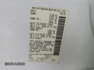 2018 Nissan Murano SV with VIN 5N1AZ2MG3JN166476, listed as a Copart auction lot 51136105 with 82,054 mi miles and Salvage Title. Bid and sale history available at carsss.com. Image 14.