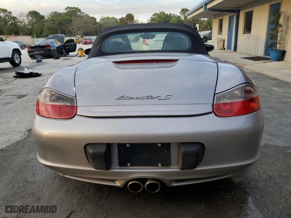 2004 Porsche Boxster S with VIN WP0CB29894U660452, listed as a Copart auction lot 43113455 with 77,786 mi miles and Salvage Title. Bid and sale history available at carsss.com. Image 6.