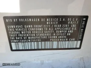 2018 Volkswagen Golf Alltrack S with VIN 3VWH17AU5JM755196, listed as a Copart auction lot 75307314 with 55,417 mi miles and Salvage Title. Bid and sale history available at carsss.com. Image 14.