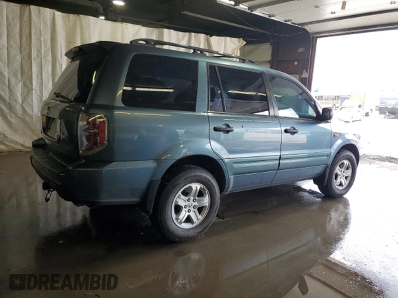 2007 Honda Pilot LX with VIN 5FNYF18127B027538, listed as a Copart auction lot 57455685 with Not provided miles and Salvage title. Bid and sale history available at DreamBid. Image 3.