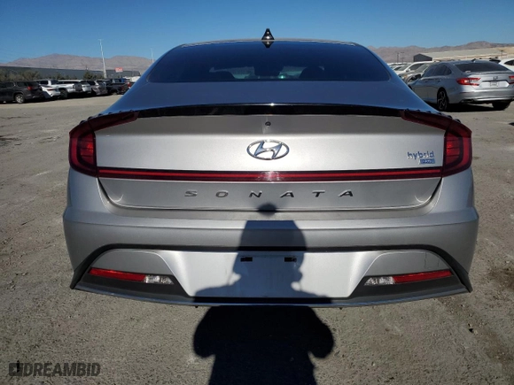2021 Hyundai Sonata Hybrid Blue with VIN KMHL24JJ2MA035513, listed as a Copart auction lot 83207224 with 48,657 mi miles and Salvage Title. Bid and sale history available at carsss.com. Image 6.
