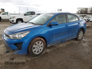 2021 Kia Rio S with VIN 3KPA24AD9ME422496, listed as a Copart auction lot 47415315 with 124,704 mi miles and Salvage Title. Bid and sale history available at carsss.com. Image 1.