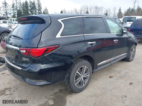 2019 Infiniti QX60 LUXE with VIN 5N1DL0MN8KC553636, listed as a IAAI auction lot 41514281 with 1 mi miles. Bid and sale history available at carsss.com. Image 4.