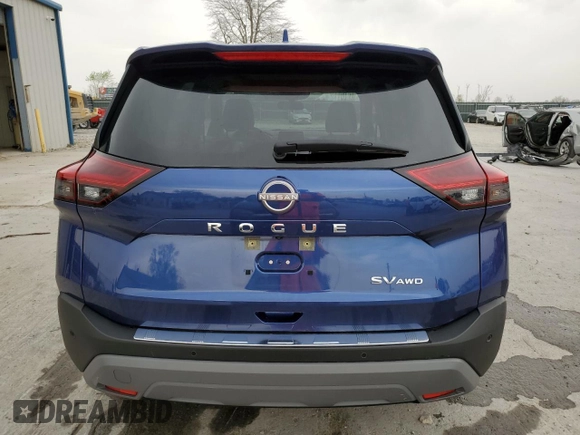 2022 Nissan Rogue SV with VIN JN8BT3BB4NW336422, listed as a Copart auction lot 50965395 with 33,905 mi miles and Salvage Title. Bid and sale history available at carsss.com. Image 6.