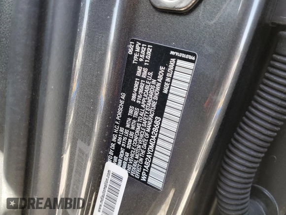 2021 Porsche Cayenne S with VIN WP1AB2AY0MDA28683, listed as a Copart auction lot 48335135 with 73,508 mi miles and Salvage title. Bid and sale history available at DreamBid. Image 13.