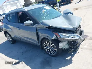 2021 Nissan Kicks SV with VIN 3N1CP5CV1ML512892, listed as a IAAI auction lot 42016955 with 63,754 mi miles. Bid and sale history available at carsss.com. Image 1.