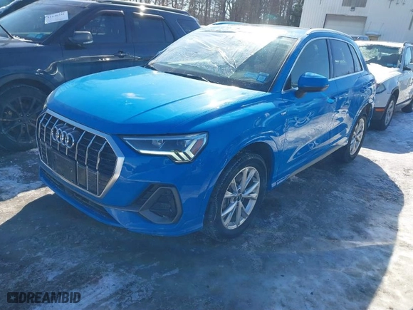 2022 Audi Q3 S line Premium Plus with VIN WA1EECF33N1149525, listed as a IAAI auction lot 41623465 with 76,971 mi miles. Bid and sale history available at carsss.com. Image 2.