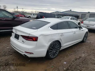 2018 Audi A5 Sportback Premium Plus with VIN WAUBNCF59JA104364, listed as a Copart auction lot 47517683 with 49,284 mi miles. Bid and sale history available at carsss.com. Image 3.
