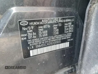 2020 Hyundai Santa Fe Limited with VIN 5NMS5CAD1LH201035, listed as a Copart auction lot 45319945 with 75,964 mi miles and Salvage Title. Bid and sale history available at carsss.com. Image 12.