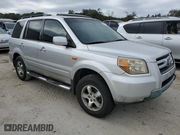 2008 Honda Pilot SE with VIN 5FNYF283X8B021057, listed as a Copart auction lot 43867145 with Not Provided miles and Salvage Title. Bid and sale history available at DreamBid. Image 4.