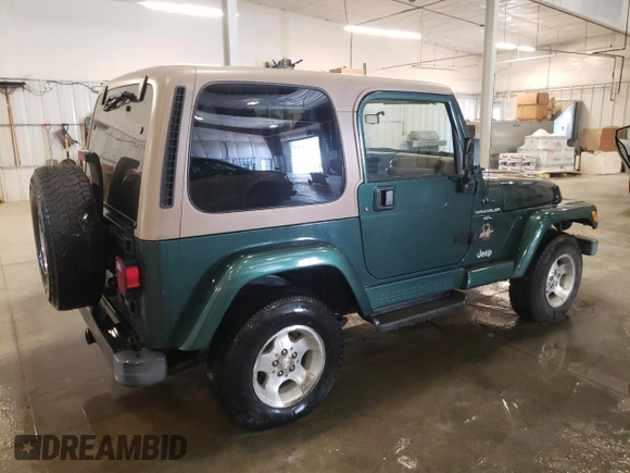2000 Jeep Wrangler Sahara with VIN 1J4FA59S2YP778631, listed as a Copart auction lot 54313665 with 160,683 mi miles and Salvage Title. Bid and sale history available at carsss.com. Image 3.
