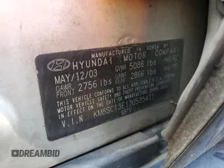 2003 Hyundai Santa Fe GLS with VIN KM8SC13E13U535411, listed as a Copart auction lot 72183444 with 189,961 mi miles and Salvage Title. Bid and sale history available at carsss.com. Image 13.