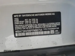 2023 BMW 4 Series 430i xDrive with VIN WBA73AV06PFN88754, listed as a Copart auction lot 80533254 with 28,502 mi miles and Salvage title. Bid and sale history available at DreamBid. Image 13.