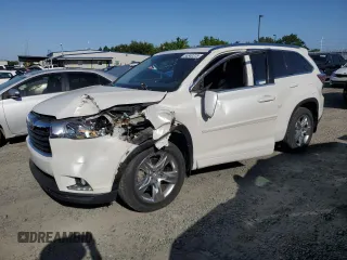 2015 Toyota Highlander Limited with VIN 5TDDKRFHXFS146179, listed as a Copart auction lot 55340375 with 105,277 mi miles and Salvage title. Bid and sale history available at DreamBid. Image 1.