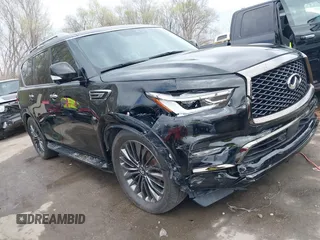 2020 Infiniti QX80 LUXE with VIN JN8AZ2NE8L9251265, listed as a IAAI auction lot 41892787 with 92,297 mi miles. Bid and sale history available at carsss.com. Image 1.