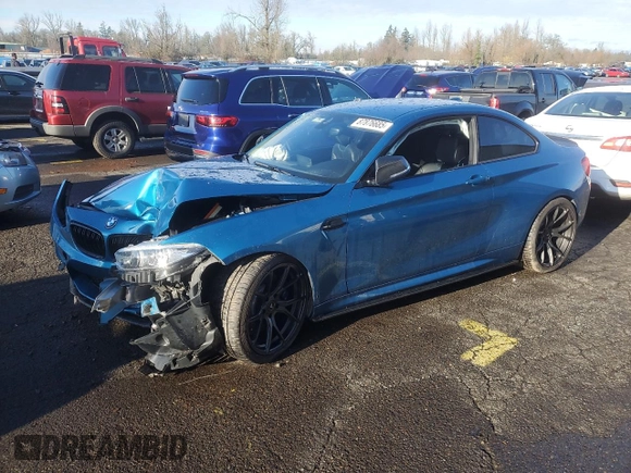 2018 BMW M2 z VIN WBS1J5C59JVD36008, wystawiony jako Copart lot #87876685 z przebiegiem 24 255 mil mil oraz Szkoda całkowita • Salvage title. Historia ofert i sprzedaży dostępna na DreamBid. Obrazek 1.