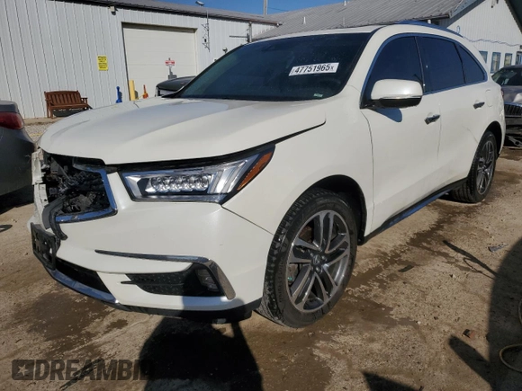 2017 Acura MDX w/Advance Pkg with VIN 5FRYD4H81HB002053, listed as a Copart auction lot 47751965 with 188,696 mi miles and Salvage Title. Bid and sale history available at carsss.com. Image 1.