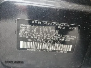 2019 Subaru WRX с VIN JF1VA1A68K9812260, выставлен на аукционе Copart как лот 66405704 с пробегом Не указан миль и Списание • Salvage title. История ставок и продаж доступна на DreamBid. Изображение 12.