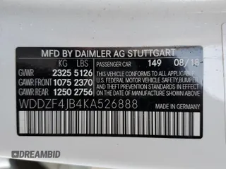 2019 Mercedes-Benz E-Class E 300 with VIN WDDZF4JB4KA526888, listed as a Copart auction lot 36112483 with 21,777 mi miles. Bid and sale history available at carsss.com. Image 12.