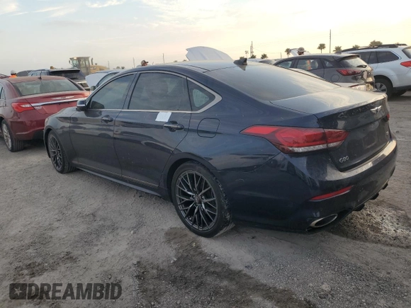 2020 Genesis G80 3.8L with VIN KMTFN4JE2LU328905, listed as a Copart auction lot 74858024 with 0 mi miles and Salvage Title. Bid and sale history available at carsss.com. Image 2.