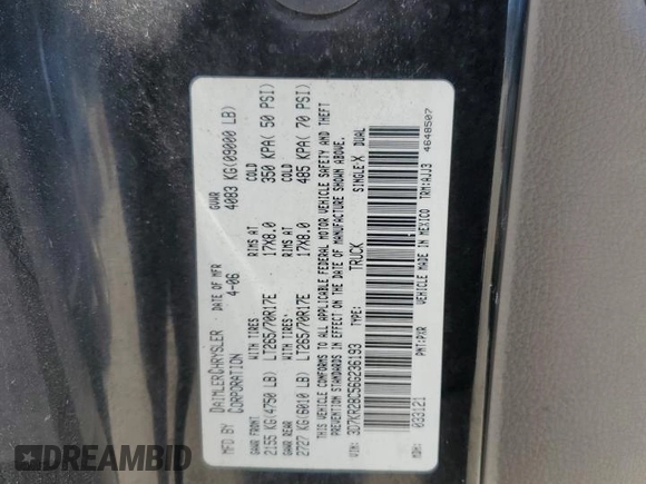 2006 Dodge Ram 2500 SLT with VIN 3D7KR28C56G236193, listed as a Copart auction lot 47048975 with 300,332 mi miles and Salvage Title. Bid and sale history available at carsss.com. Image 13.