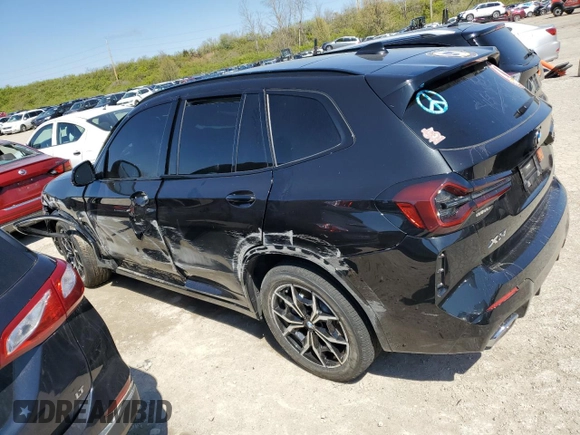 2022 BMW X3 xDrive30i with VIN 5UX53DP06N9M96658, listed as a Copart auction lot 48069574 with Not Provided miles and Salvage Title. Bid and sale history available at DreamBid. Image 2.
