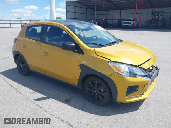 2023 Mitsubishi Mirage Black Edition with VIN ML32AWHJ0PH001038, listed as a IAAI auction lot 41914364 with 25,165 mi miles and . Bid and sale history available at DreamBid. Image 1.