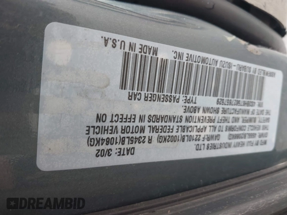 2002 Subaru Legacy Outback с VIN 4S3BH675627657529, выставлен на аукционе IAAI как лот 42249051 с пробегом 237 137 миль миль и . История ставок и продаж доступна на DreamBid. Изображение 9.